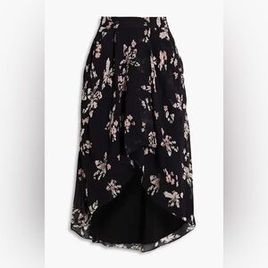 IRO asymmetric floral-print chiffon skirt, sz 36 French